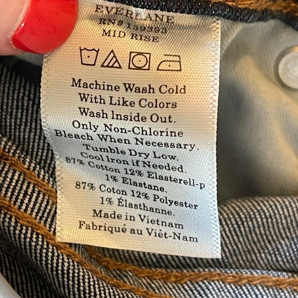 Everlane Blue Medium Wash Authentic‎ Stretch Mid Rise Skinny Jeans Size 23 - Picture 12 of 14
